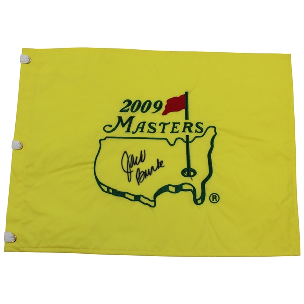 Jack Burke Signed 2009 Masters Embroidered Flag JSA ALOA