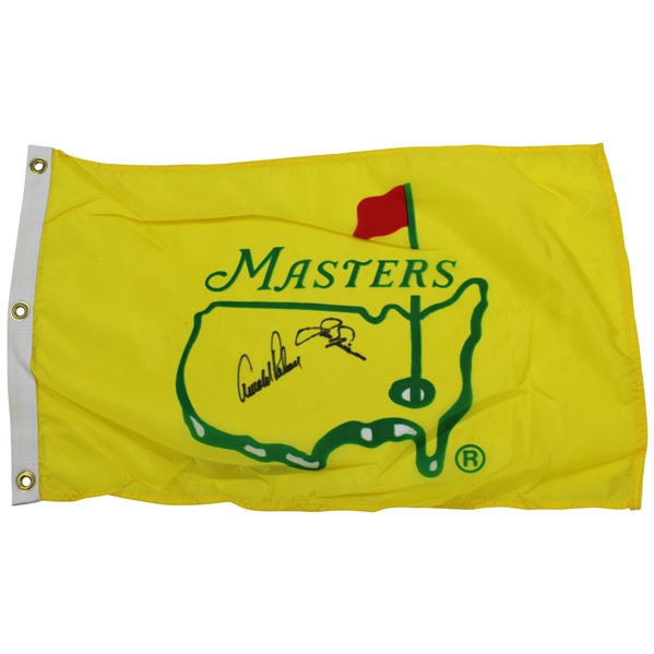 Arnold Palmer & Jack Nicklaus Signed 1995 Masters Yellow Screen Flag JSA ALOA