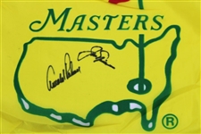 Arnold Palmer & Jack Nicklaus Signed 1995 Masters Yellow Screen Flag JSA ALOA