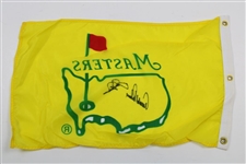 Arnold Palmer & Jack Nicklaus Signed 1995 Masters Yellow Screen Flag JSA ALOA