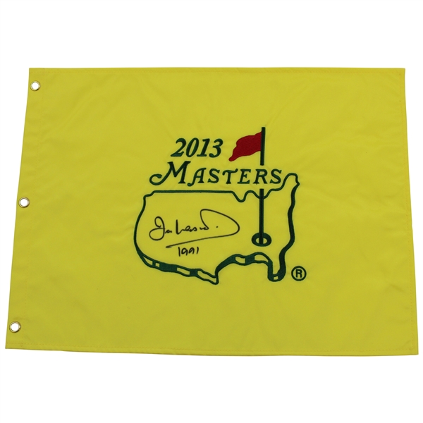 Ian Woosnam Signed 2013 Masters Embroidered Flag with 1991 JSA ALOA