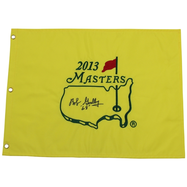 Bob Goalby Signed 2013 Masters Embroidered Flag with 68 JSA ALOA