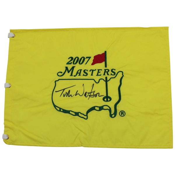Tom Watson Signed 2007 Masters Embroidered Flag JSA ALOA