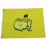 Larry Mize Signed 1997 Masters Fully Embroidered Flag with 1987 JSA ALOA