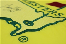 Larry Mize Signed 1997 Masters Fully Embroidered Flag with '1987' JSA ALOA