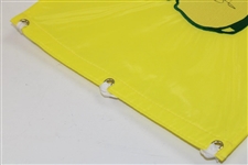 Larry Mize Signed 1997 Masters Fully Embroidered Flag with '1987' JSA ALOA