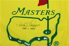 Bernard Langer Signed 1995 Masters Yellow Screen Flag with '1985 & 1993' JSA ALOA