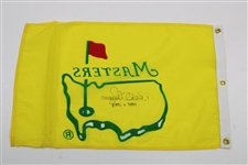 Bernard Langer Signed 1995 Masters Yellow Screen Flag with '1985 & 1993' JSA ALOA