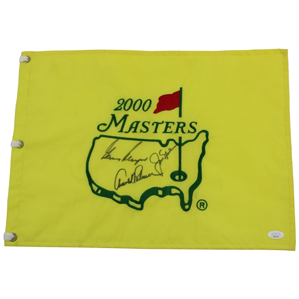 Palmer, Nicklaus, & Player Big 3 Signed 2000 Masters Embroidered Flag JSA #B22660