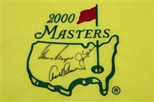 Palmer, Nicklaus, & Player 'Big 3' Signed 2000 Masters Embroidered Flag JSA #B22660