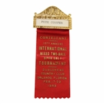 1953 Intl. Mixed Two-Ball Open Golf Tournament Contestant Badge Belonging to Pete Cooper