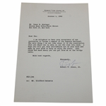 Bobby Jones Signed 1960 Letter to Isaac Grainger - Accepting Inv. to Join Augusta National JSA ALOA