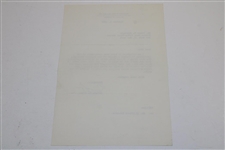 Bobby Jones Signed 1960 Letter to Isaac Grainger - Accepting Inv. to Join Augusta National JSA ALOA