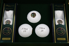 2015 Masters Tournament Ltd Ed Berckman's Place Golf Balls in Emerald Green Wood Case
