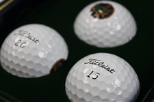 2015 Masters Tournament Ltd Ed Berckman's Place Golf Balls in Emerald Green Wood Case