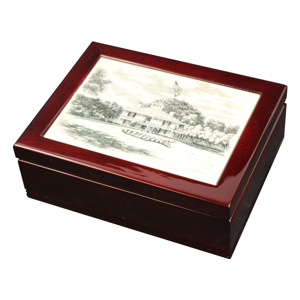 2014 Masters Tournament Ltd Ed Berckmans Place Golf Balls in Clubhouse Cherry Wood Case
