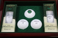 2014 Masters Tournament Ltd Ed Berckman's Place Golf Balls in Clubhouse Cherry Wood Case