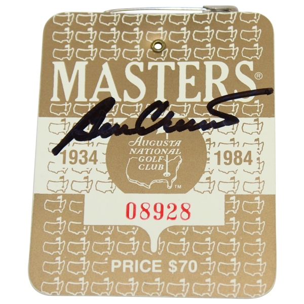 Ben Crenshaw Signed 1984 Masters Tournament SERIES Badge #08928 JSA ALOA