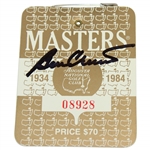 Ben Crenshaw Signed 1984 Masters Tournament SERIES Badge #08928 JSA ALOA