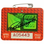 Bernard Langer Signed 1993 Masters Tournament SERIES Badge #A05443 JSA ALOA