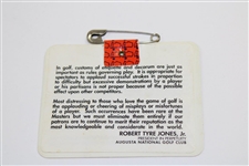 Bernard Langer Signed 1993 Masters Tournament SERIES Badge #A05443 JSA ALOA