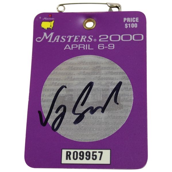 Vijay Singh Signed 2000 Masters Tournament SERIES Badge #R09957 JSA ALOA