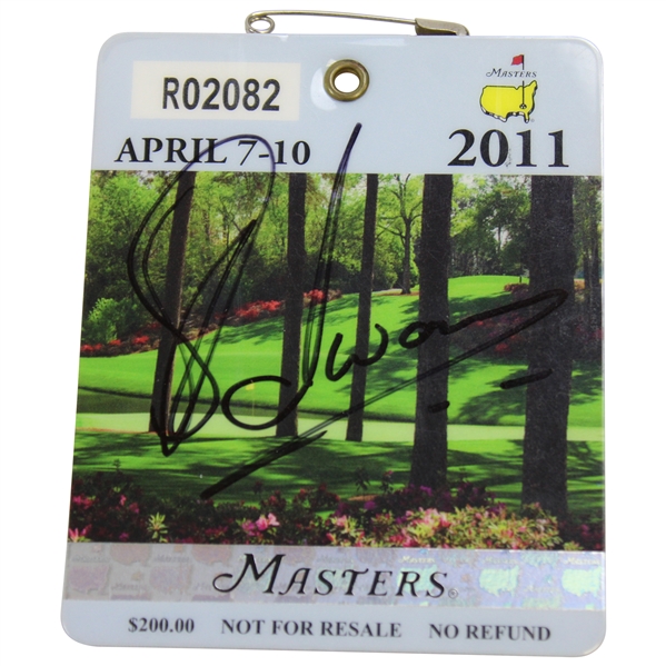 Charl Schwartzel Signed 2011 Masters Tournament SERIES Badge #R02082 JSA ALOA