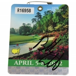 Bubba Watson Signed 2012 Masters Tournament SERIES Badge #R16958 JSA ALOA