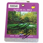 Bubba Watson Signed 2014 Masters Tournament SERIES Badge #R08540 JSA ALOA