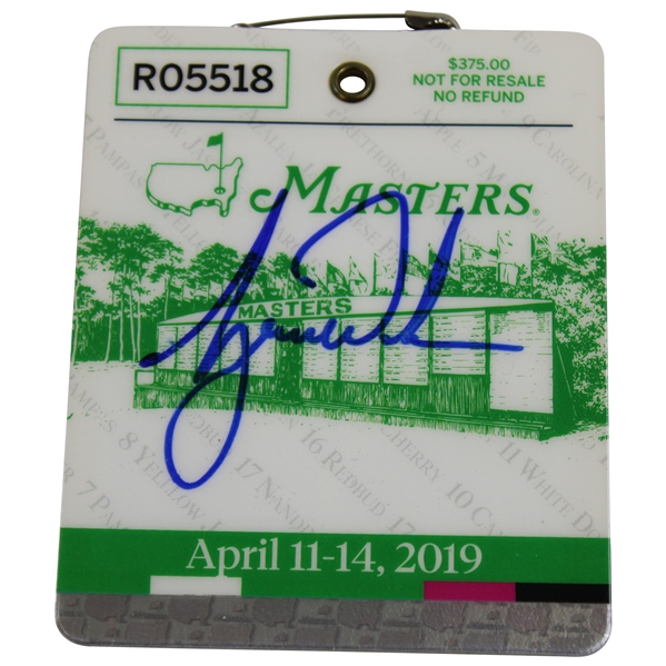 Tiger Woods Signed 2019 Masters Tournament SERIES Badge #R05518 JSA ALOA