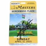 Hideki Matsuyama Signed 2021 Masters Berckmans Place Sunday Badge #H00477 JSA ALOA