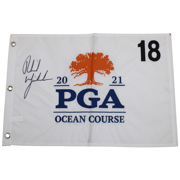 Phil Mickelson Signed 2021 PGA Championship Embroidered Flag - Rare JSA ALOA