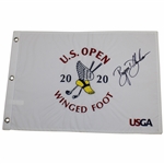 Bryson Dechambeau Signed 2020 US Open White Embroidered Flag JSA ALOA