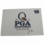Justin Thomas signed 2017 PGA Championship at Quail Hollow Flag JSA ALOA