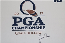 Justin Thomas signed 2017 PGA Championship at Quail Hollow Flag JSA ALOA