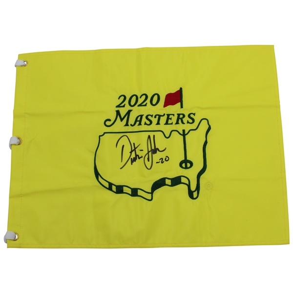 Dustin Johnson Signed 2020 Masters Embroidered Flag JSA ALOA