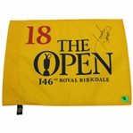 Jordan Spieth Signed 2017 OPEN at Royal Birkdale Yellow Screen Flag JSA ALOA