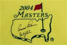 Arnold Palmer & Phil Mickelson Signed 2004 Masters Embroidered Flag JSA #Z20110