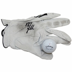 Phil Mickelson Signed Tournament Used Golf Glove with Used Golf Ball JSA ALOA