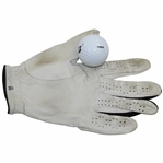Tiger Woods Personal Tournament Used Golf Glove & Marked Used Golf Ball