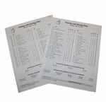 1997 Masters Tournament Saturday & Sunday Pairing Sheets - Tiger Woods Winner