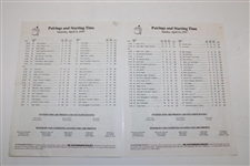 1997 Masters Tournament Saturday & Sunday Pairing Sheets - Tiger Woods Winner