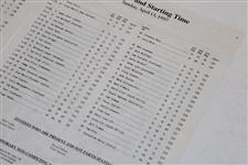 1997 Masters Tournament Saturday & Sunday Pairing Sheets - Tiger Woods Winner