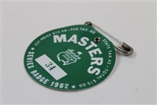 1962 Masters Tournament SERIES Badge #34 - Low Number