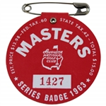 1963 Masters Tournament SERIES Badge #1427