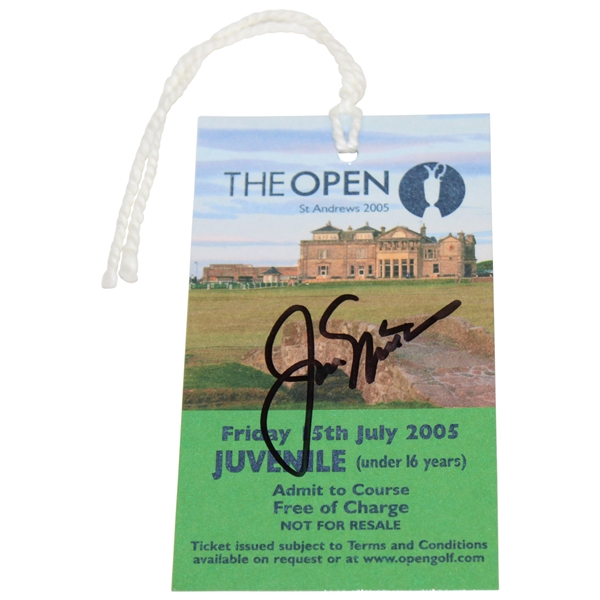 Jack Nicklaus Signed 2005 OPEN at St. Andrews Friday Juvenile Ticket #003649 JSA ALOA