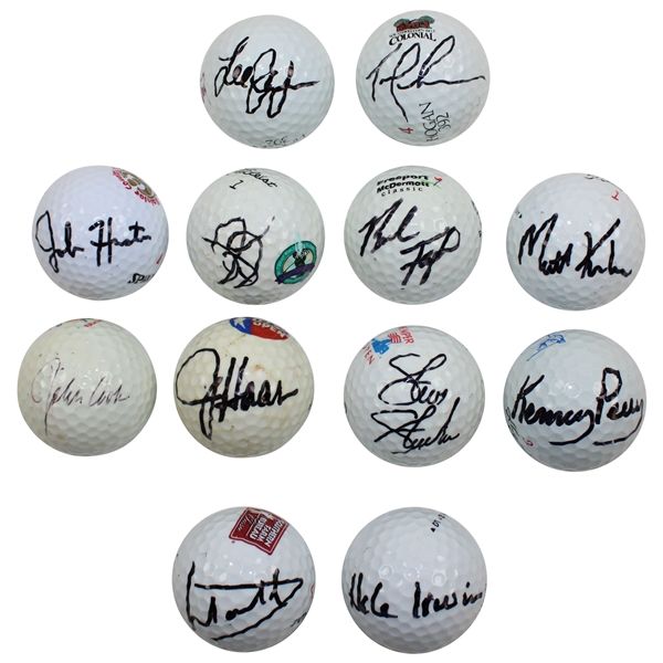 Dozen (12) Signed PGA Tour Stars Logo Golf Ball - Events They Won JSA ALOA