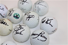 Dozen (12) Signed PGA Tour Stars Logo Golf Ball - Events They Won JSA ALOA