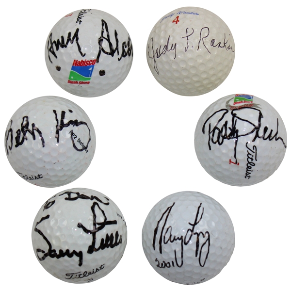 Six (6) Signed LPGA Hall of Famers & Major Winners on Logo Golf Balls JSA ALOA