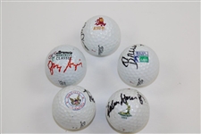 Five (5) Signed US am. Champ Golf Balls w/Labron Harris Jr. on Pinehurst JSA ALOA